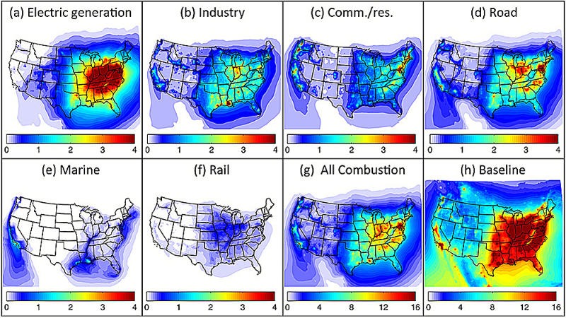 Air pollution deaths in US - MIT study